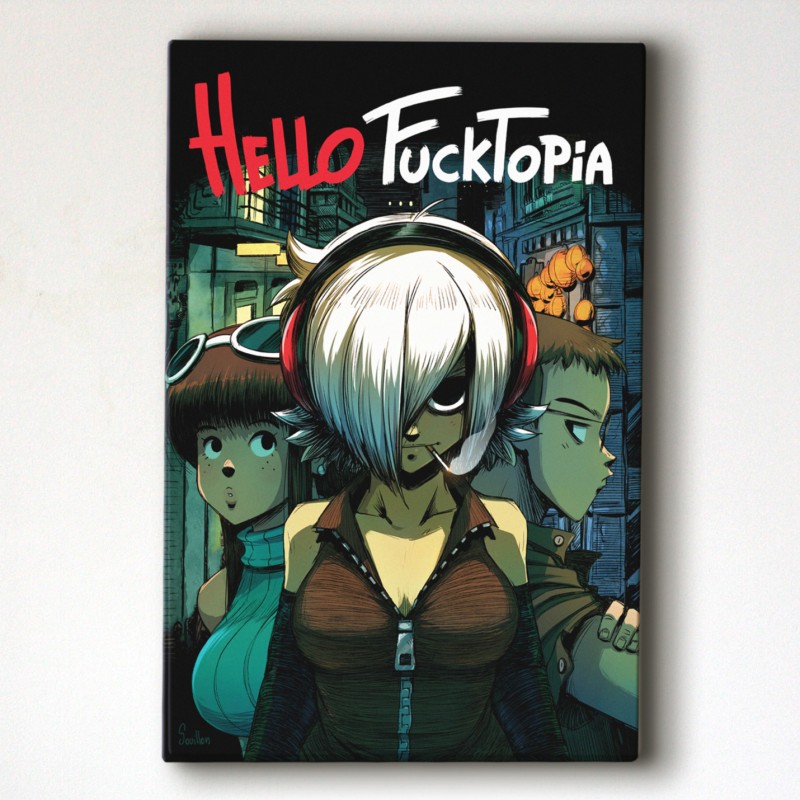 Toile Hello Fucktopia